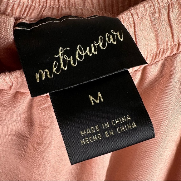 Metro Wear preppy boho blush pink high waisted midi skirt size medium - Picture 3 of 7